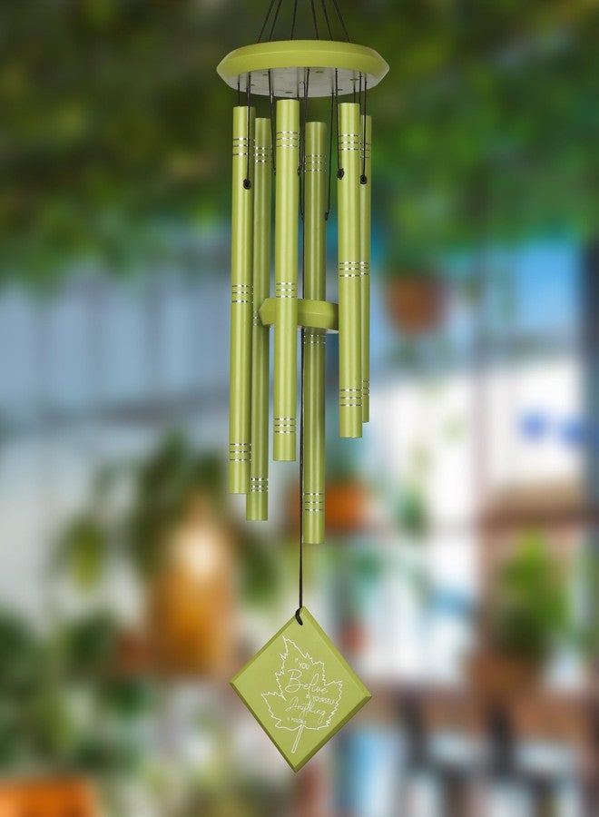 MELOPA 25" Memorial Wind Chimes for Outdoor & Home | Soothing Sound Wind Chime Gift for Family & Friends | Green Metal Wind Chime for Positive Energy & Balcony Decoration Items for Flat - Image 4